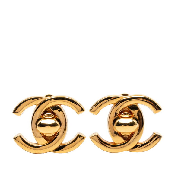 CHANEL Jewelry - CHANEL Vintage Gold Logo Earrings